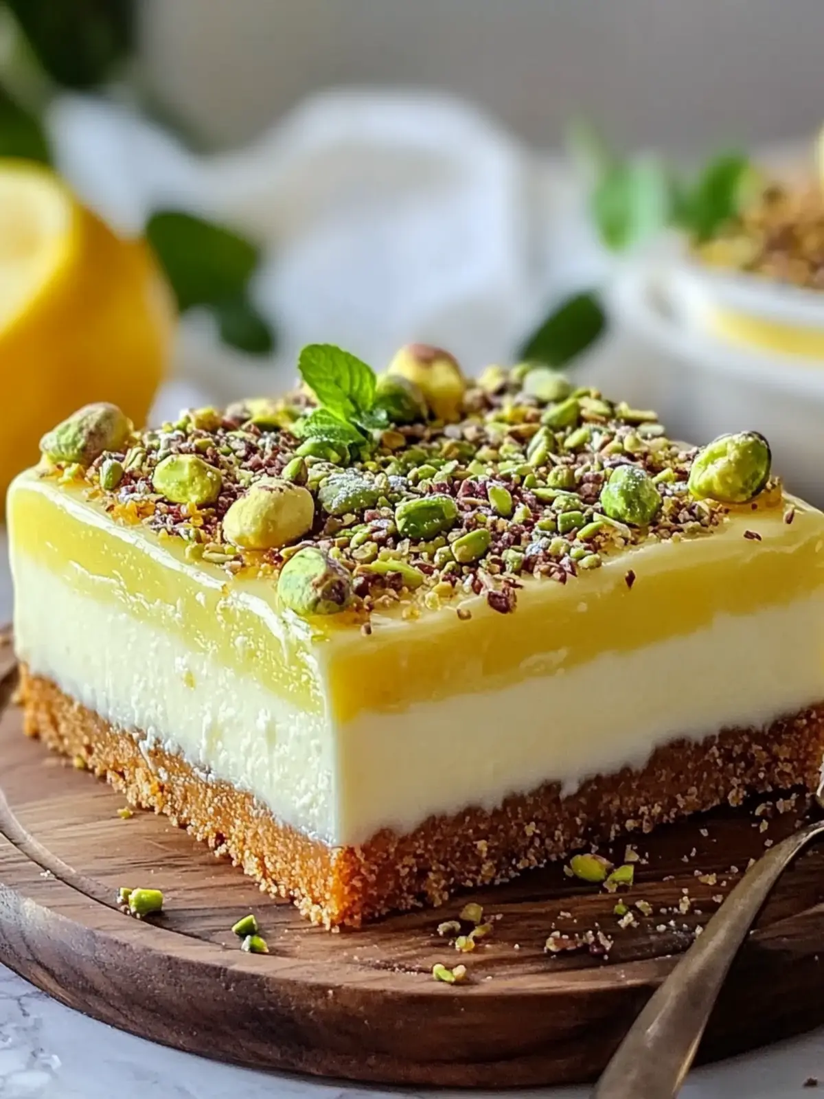 Delicious Lemon Pistachio Milk Cake
