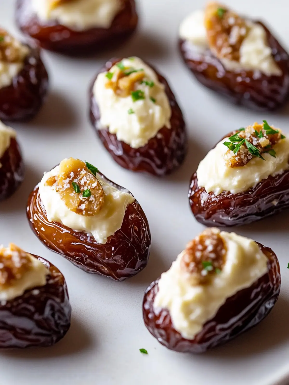 Sweet-salty dates with cream cheese almond filling