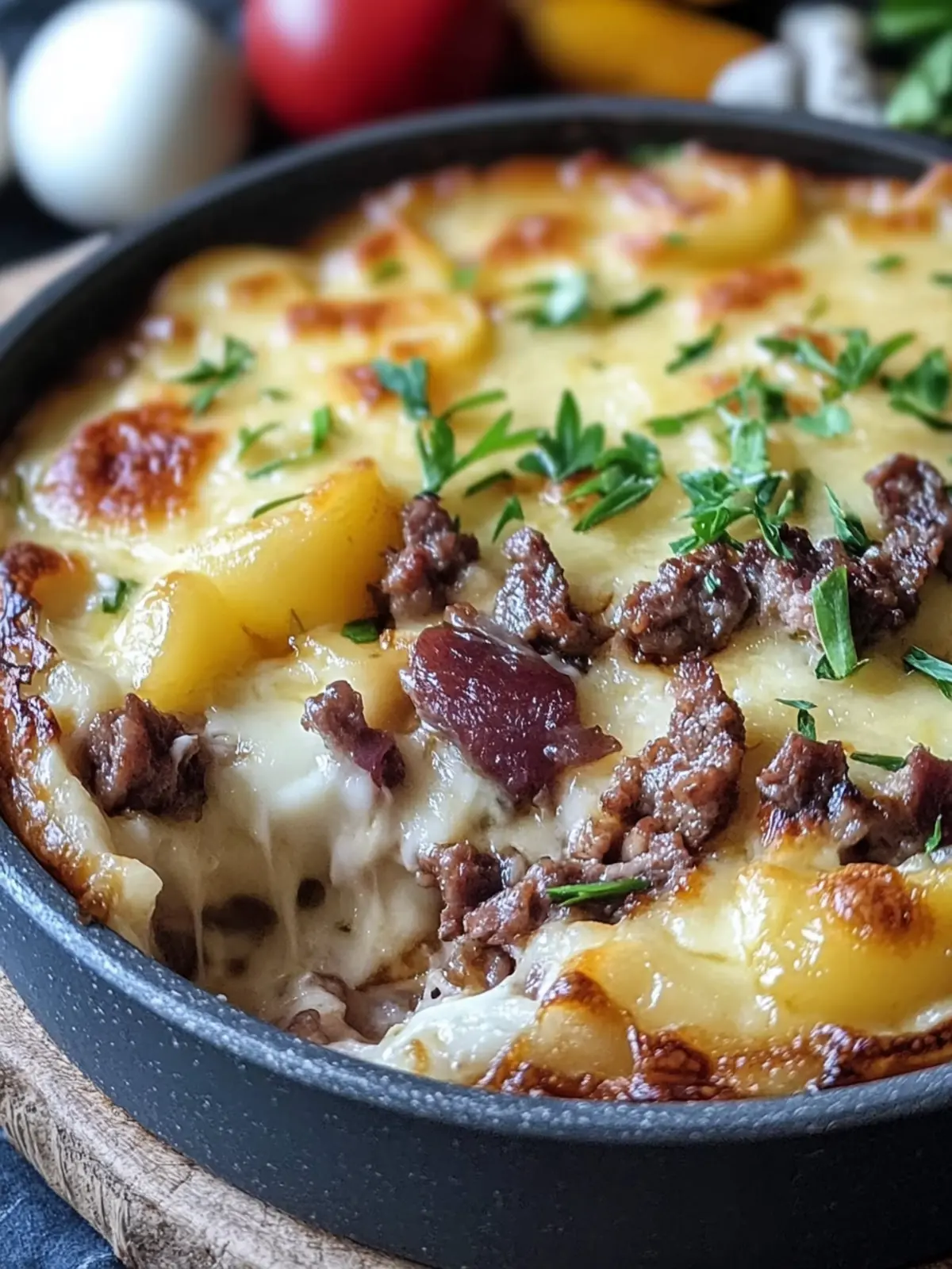 Gemütlicher One-Pot Käse-Rindfleisch und Reis Pfanne