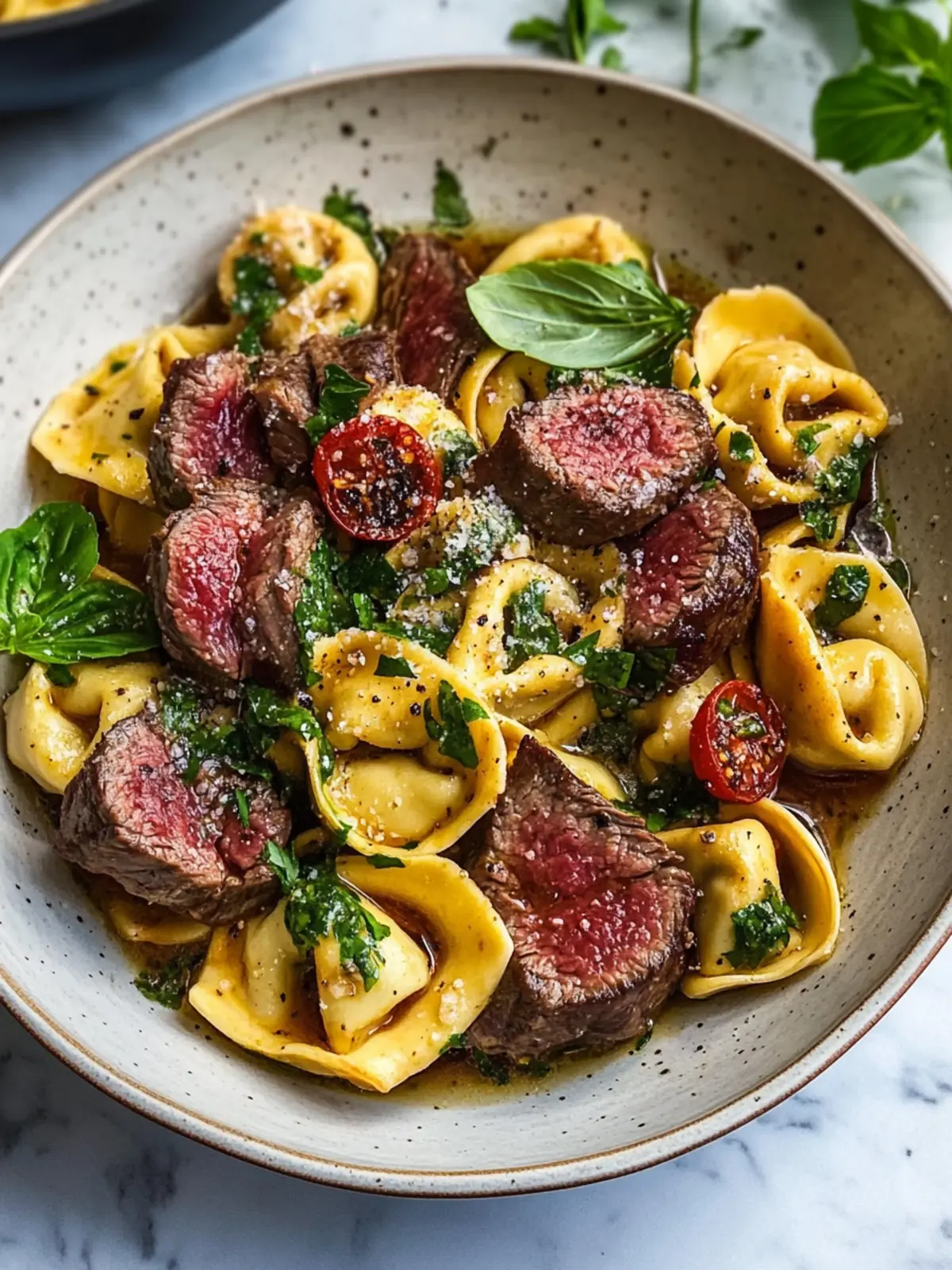 Ein-Pfannen-Steak-Bissen-Tortellini