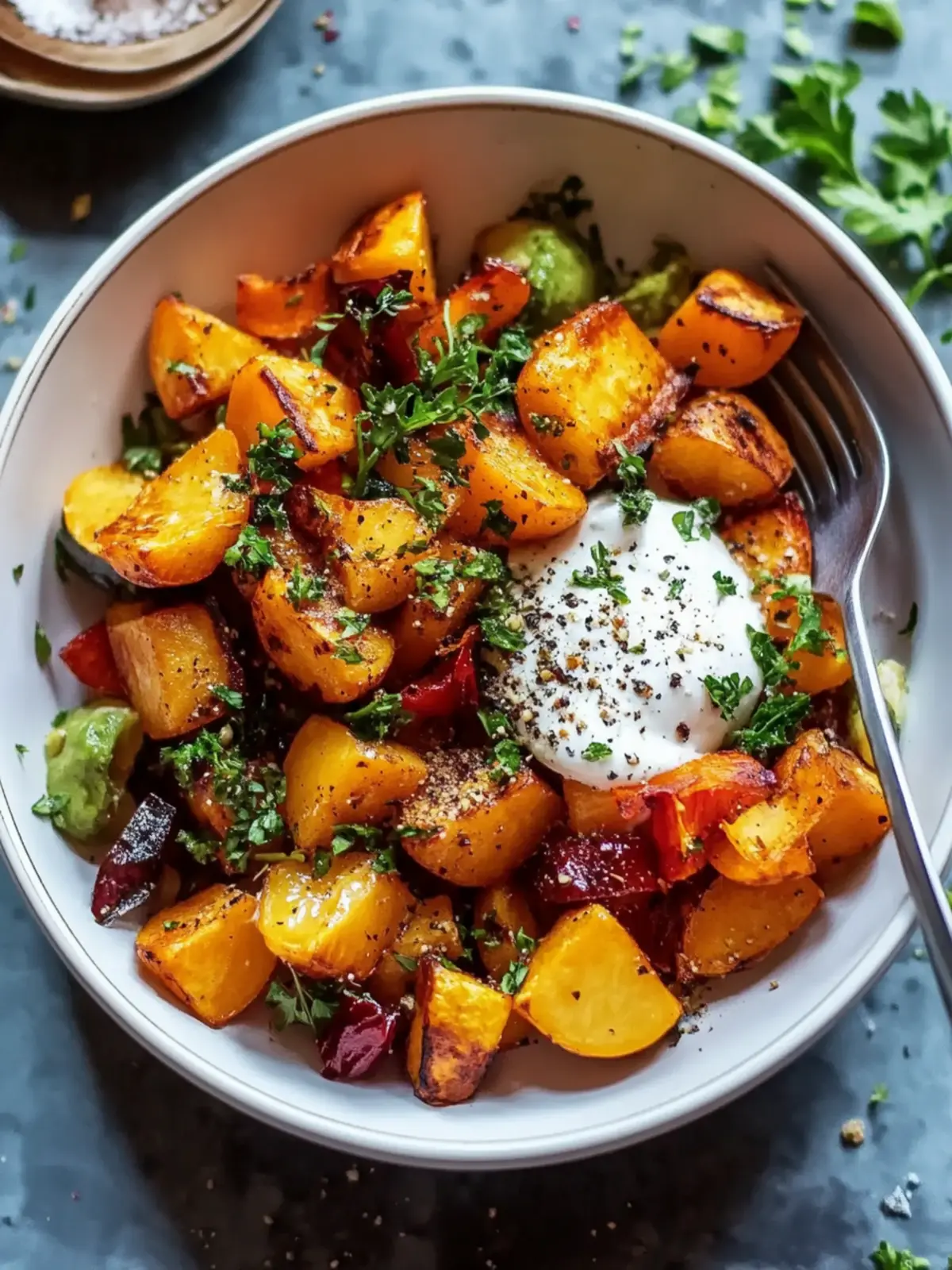Ofenkartoffeln mit Kürbis