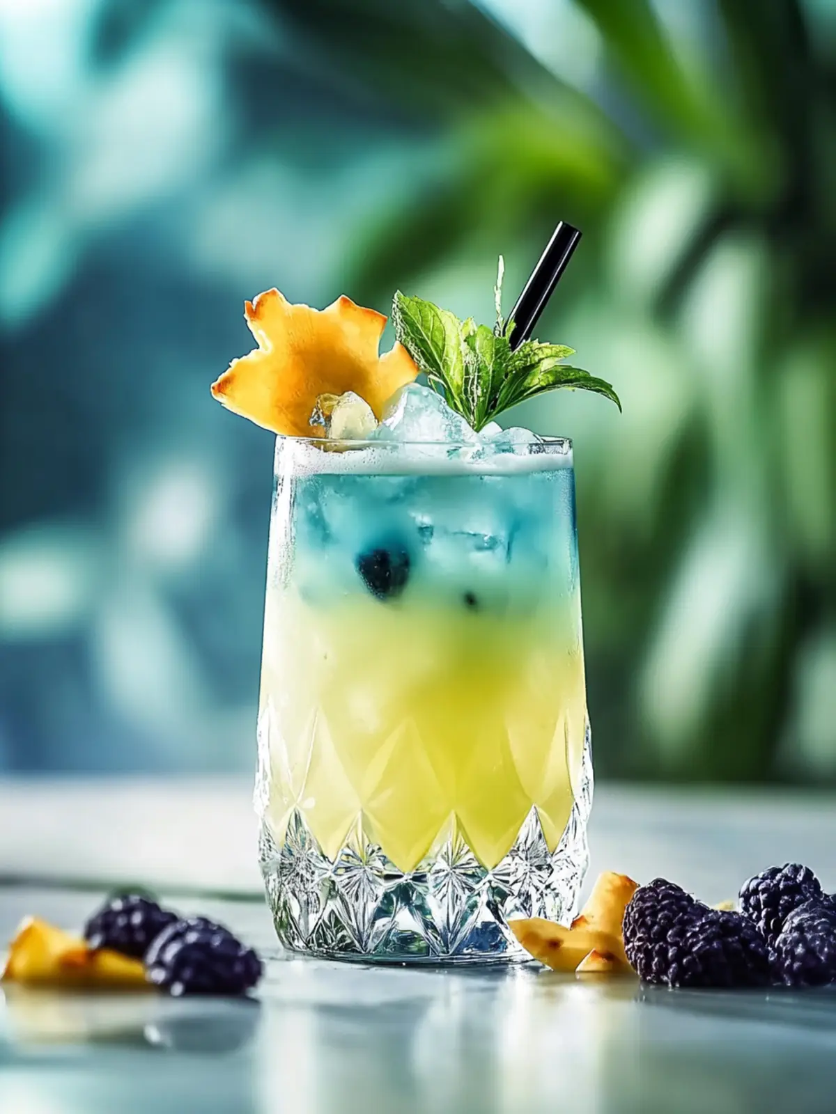 Tropischer Blauer Karibik-Cocktail