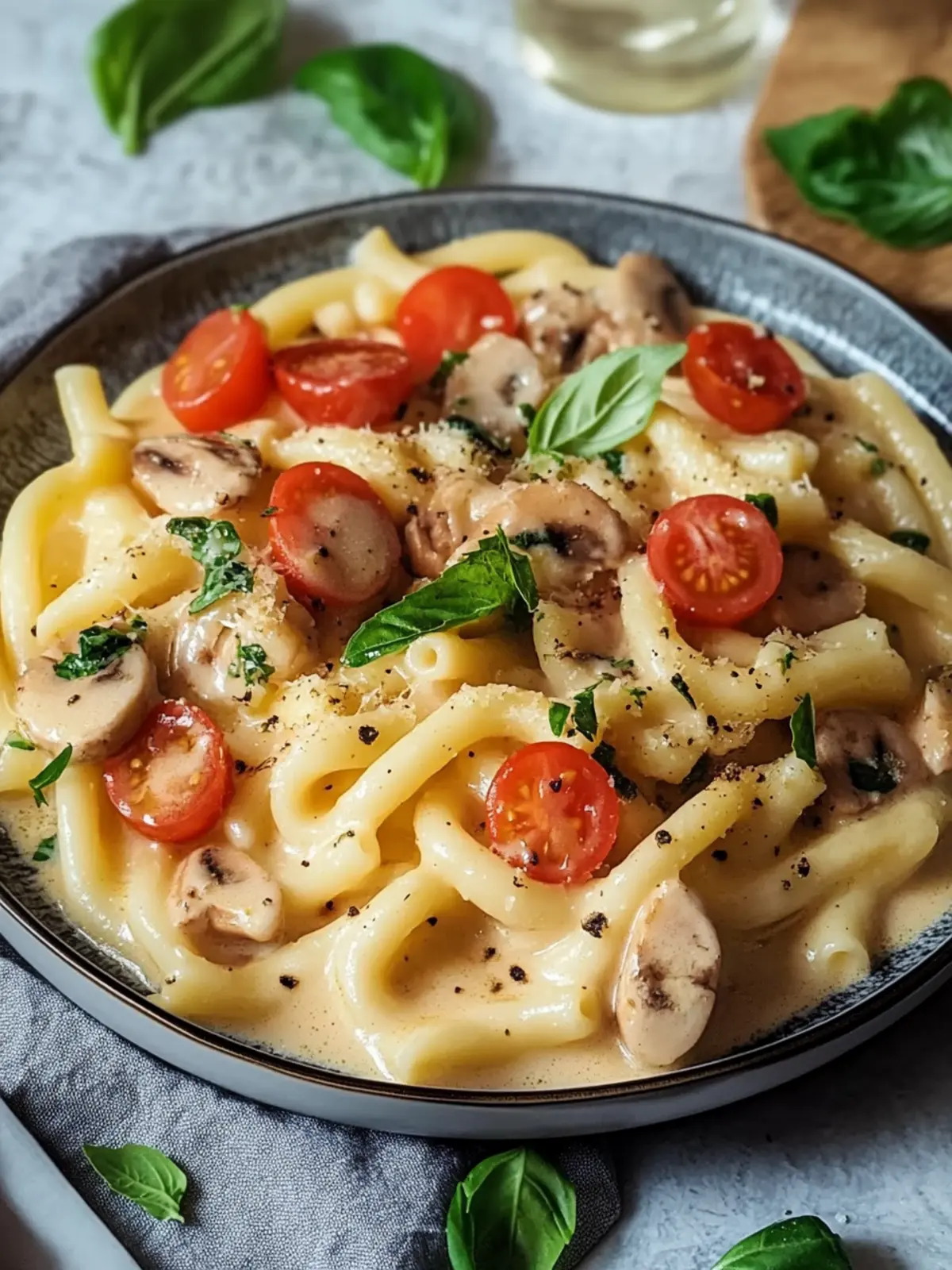 Pilzrahmsauce mit Schupfnudeln