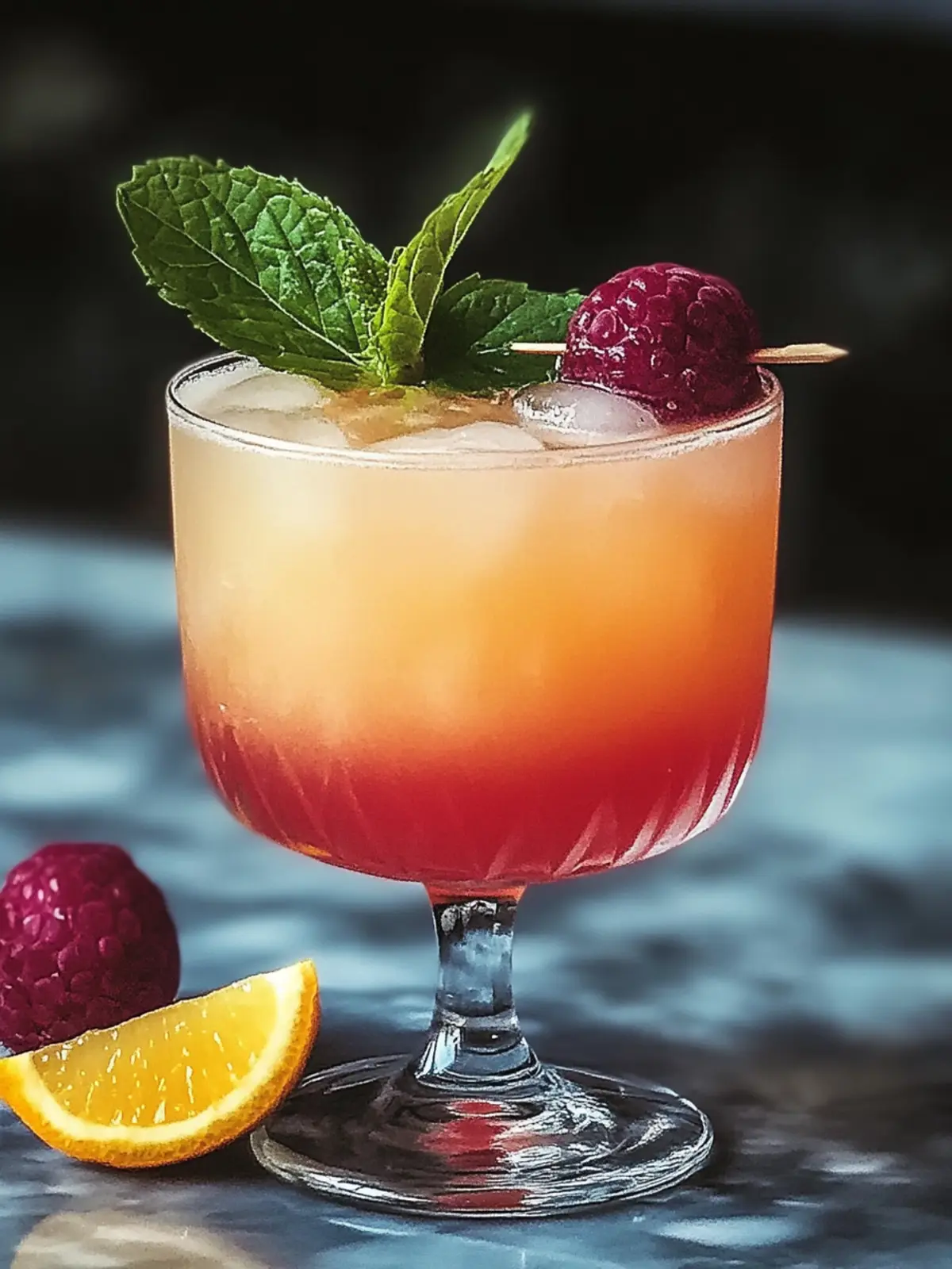Geschichteter Pfirsich-Cocktail
