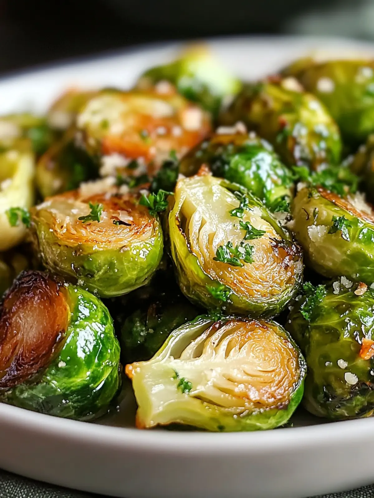 Roasted Garlic Butter Brussels Sprouts