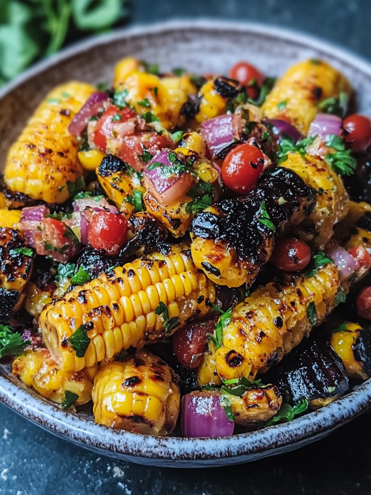 Frischer gegrillter Mais- und Schwarzbohnensalat