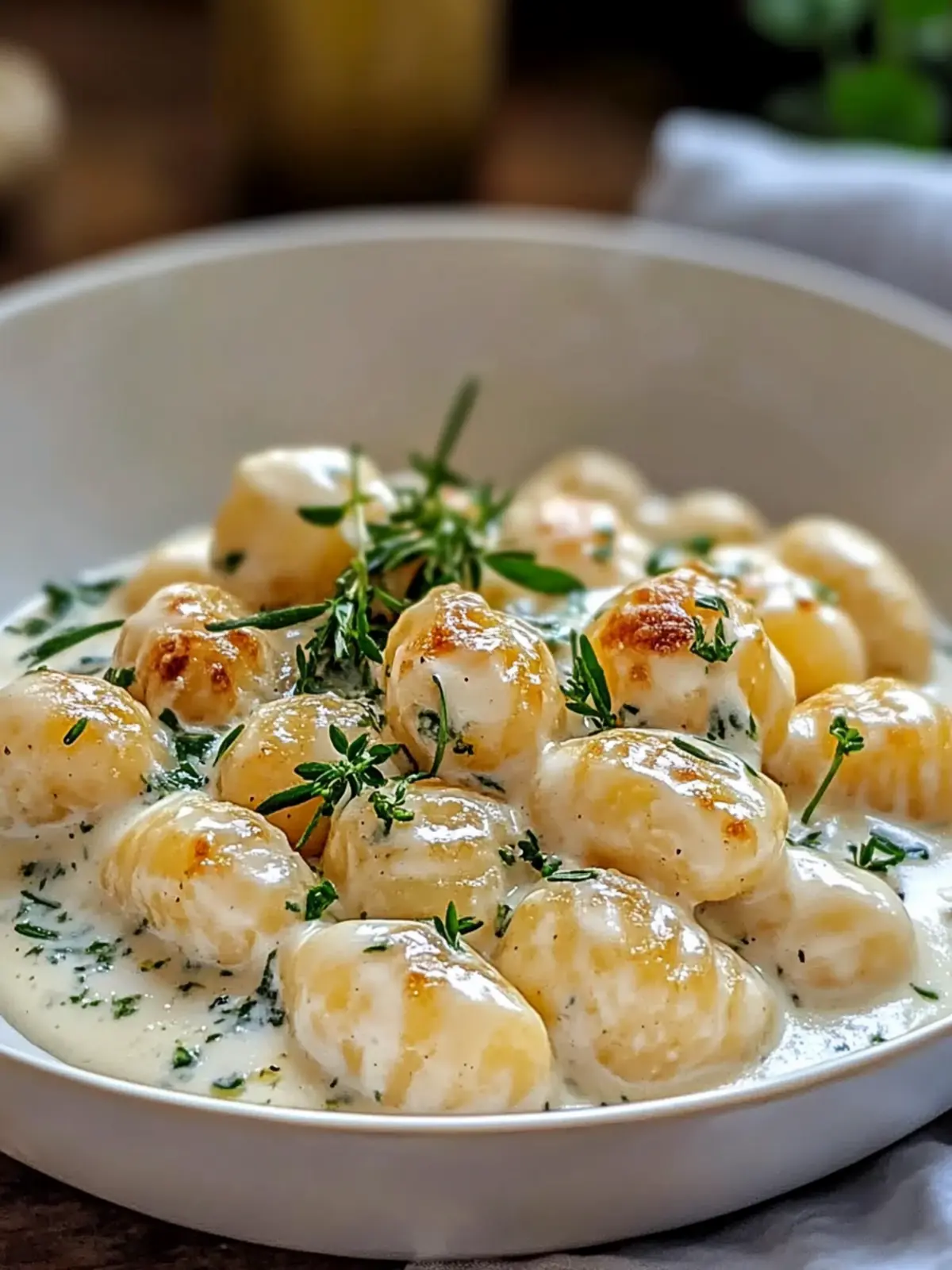 Nachgiebiger Millionär Gnocchi mit cremiger Sauce Glückseligkeit