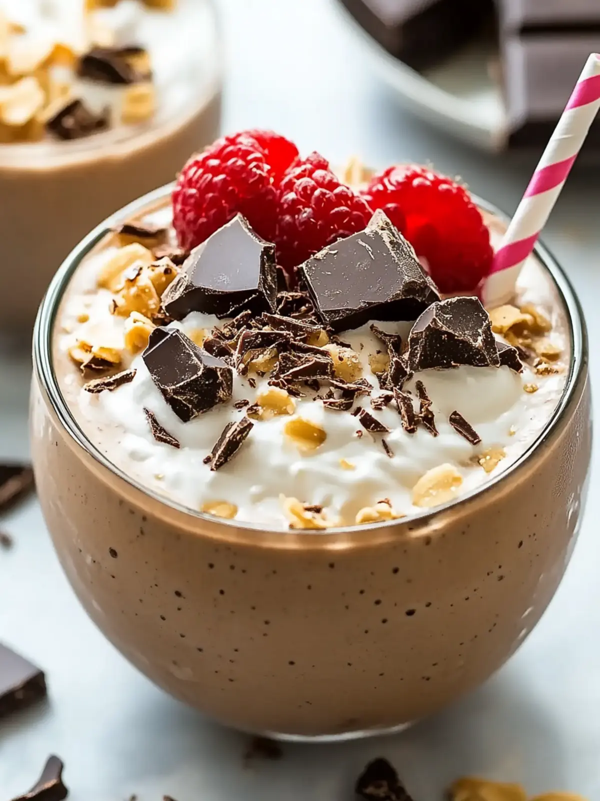 Dunkle Schokolade und geröstete Kokosnuss Smoothie Schüssel