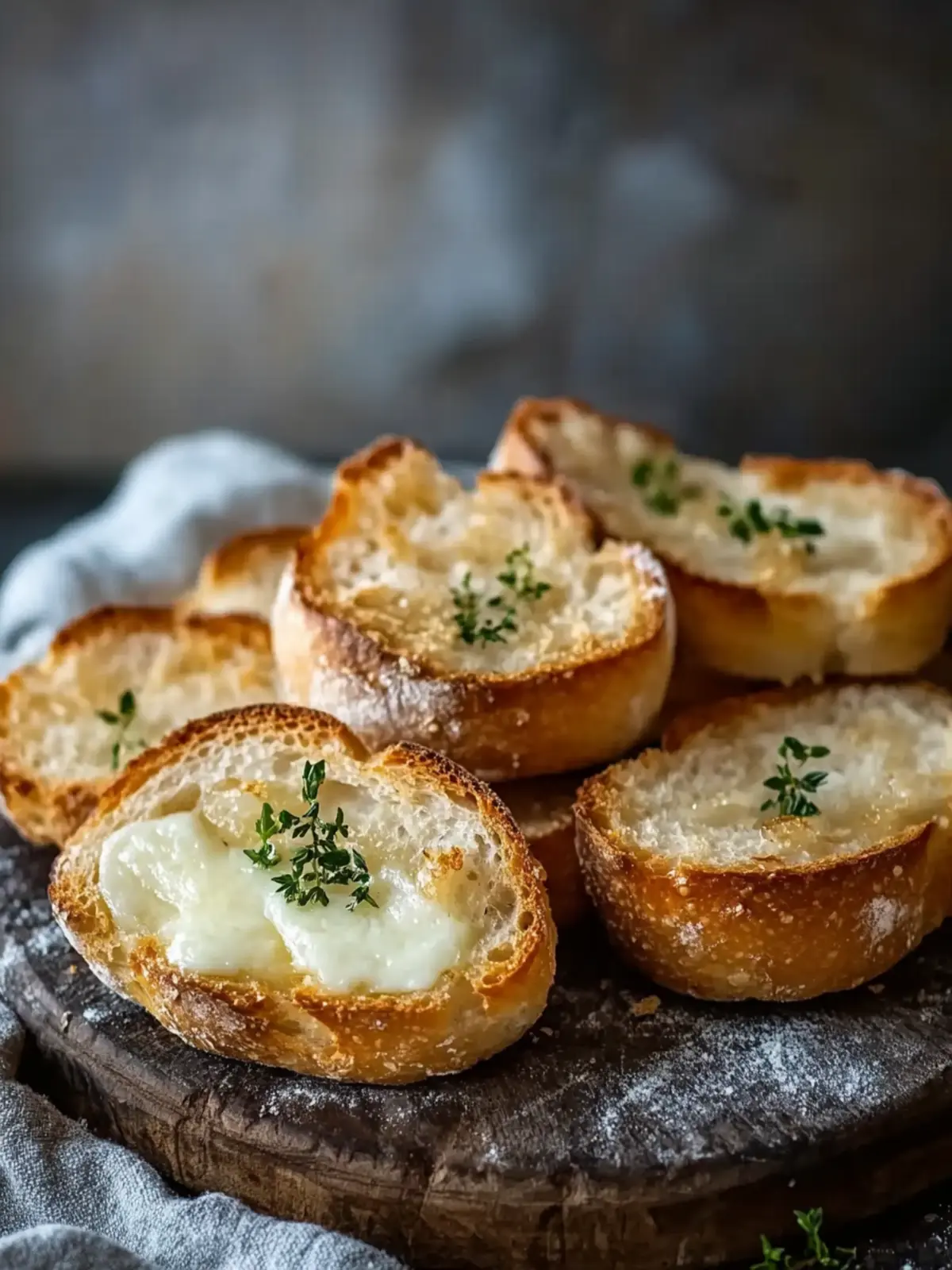 Käsige Knoblauchbrot Häppchen