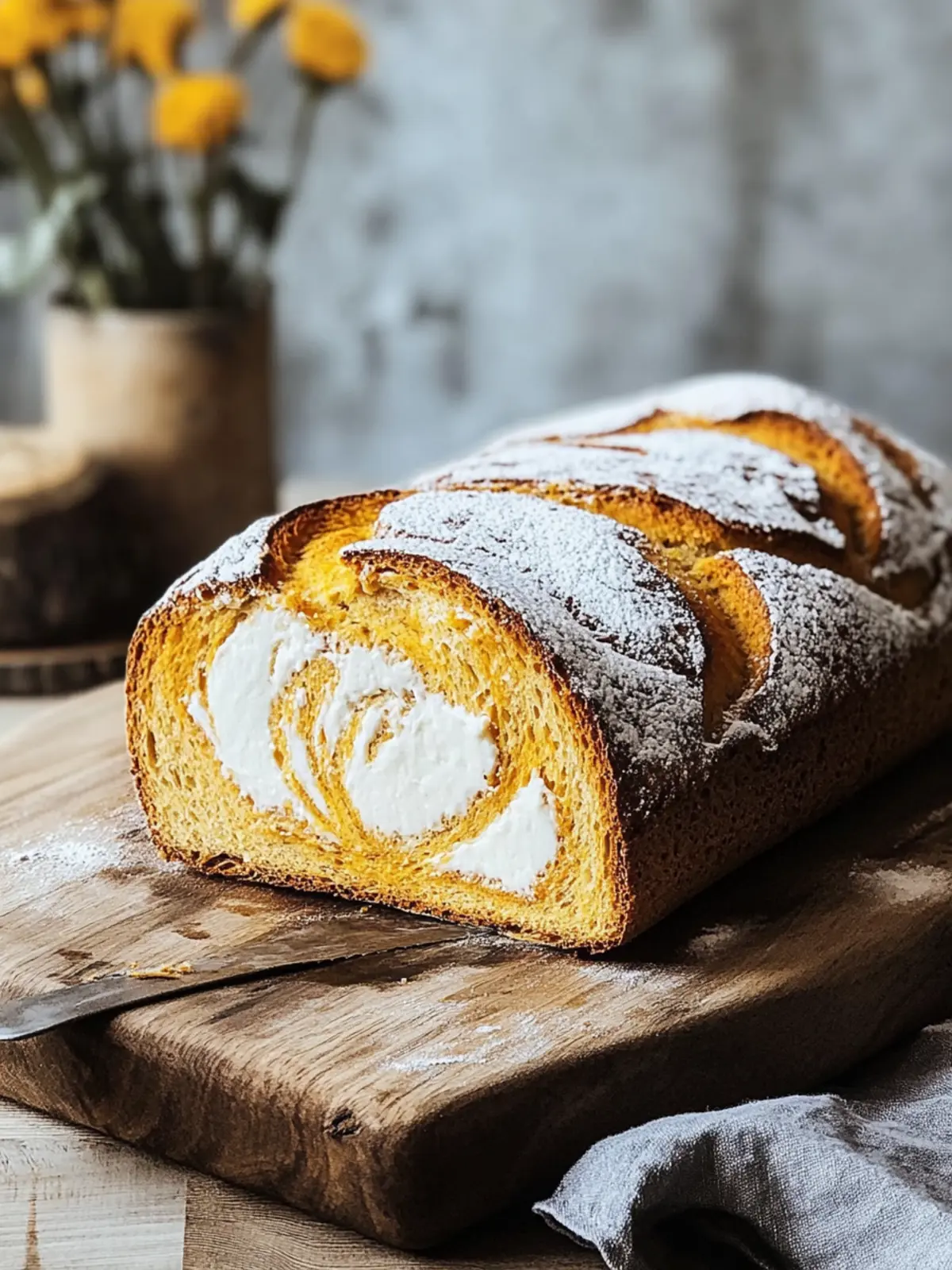 Marmorierter Kürbis-Frischkäse-Brot