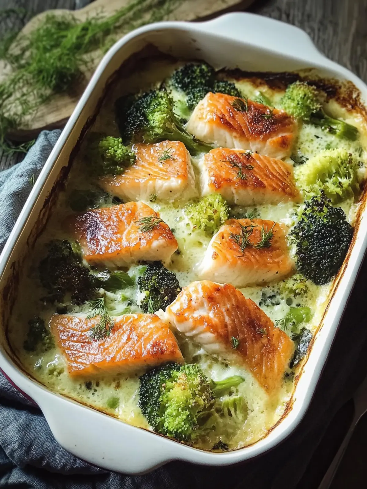 Lachs und Brokkoli Gratin