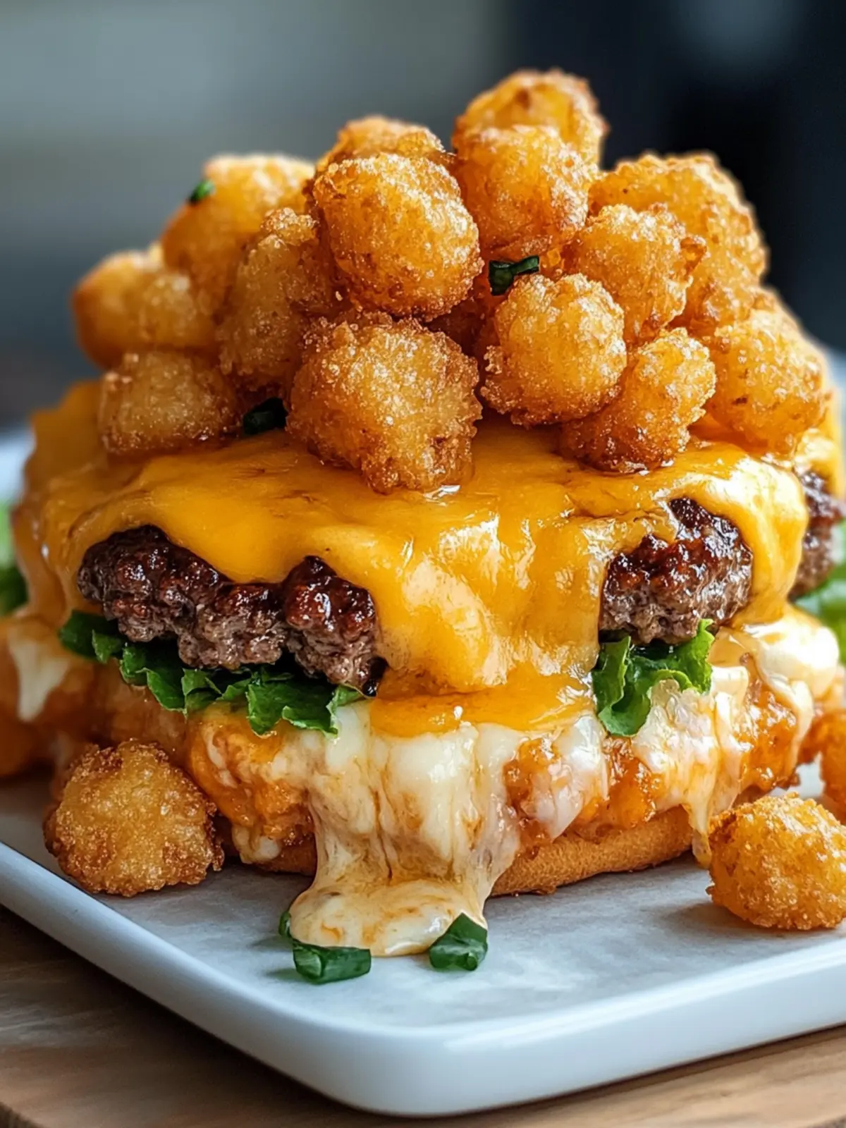 Saftiger Cheeseburger Auflauf mit Tater Tots