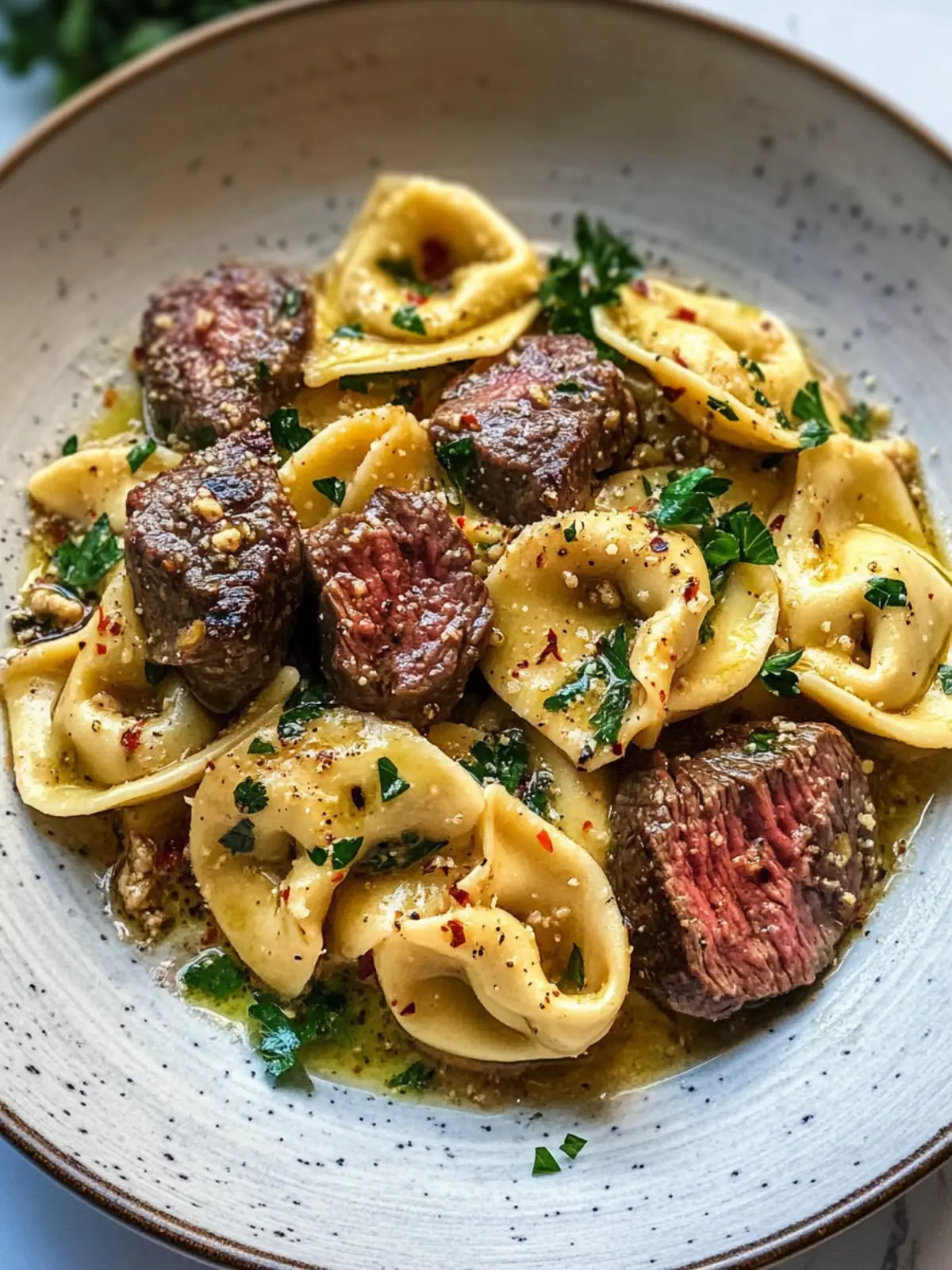 Ein-Pfannen-Steak-Bissen-Tortellini