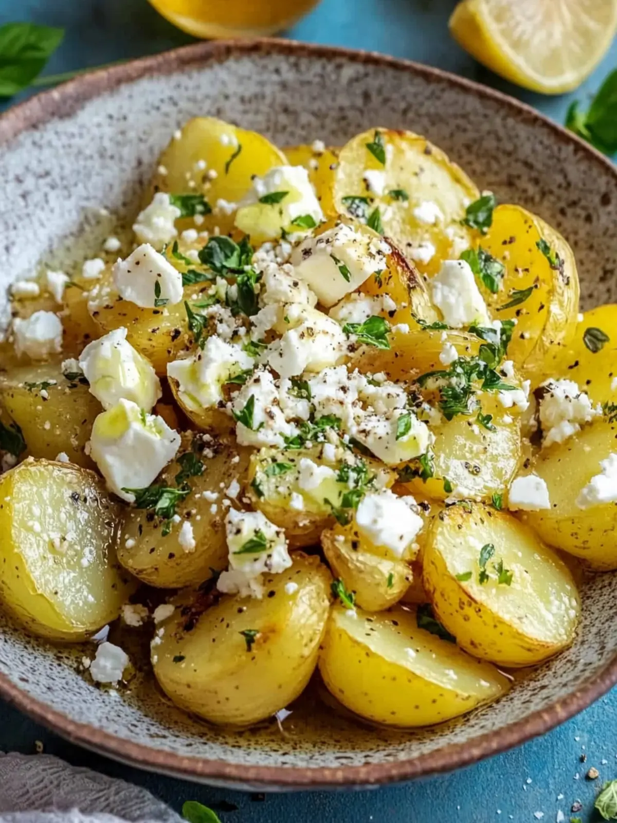 Würzige gebackene Feta-Kartoffeln