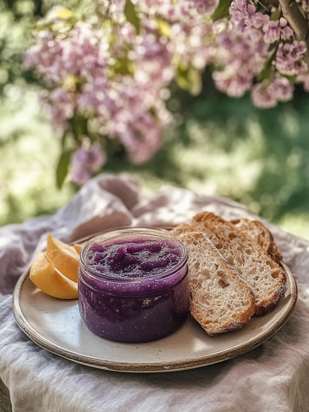 Cremige gesunde lila Süßkartoffel-Marmelade