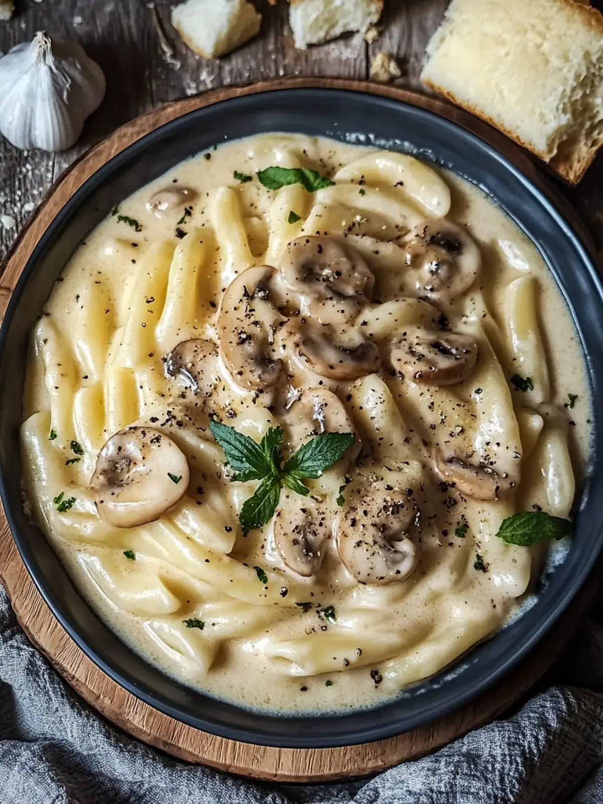 Pilzrahmsauce mit Schupfnudeln