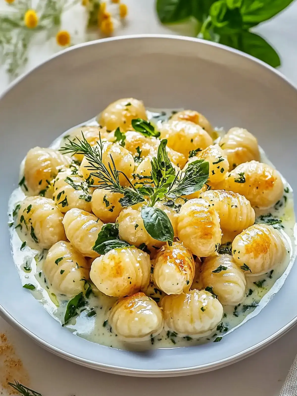 Nachgiebiger Millionär Gnocchi mit cremiger Sauce Glückseligkeit