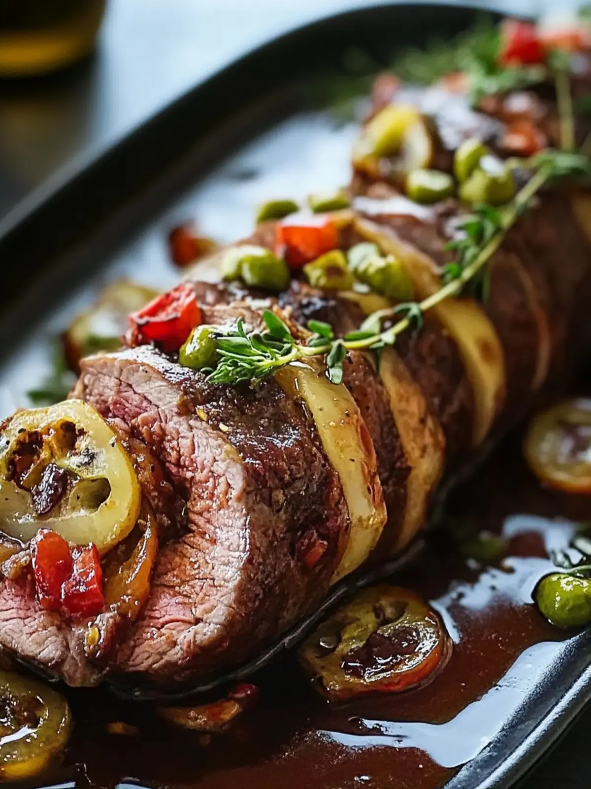 Tender beef roulades prepared in the oven