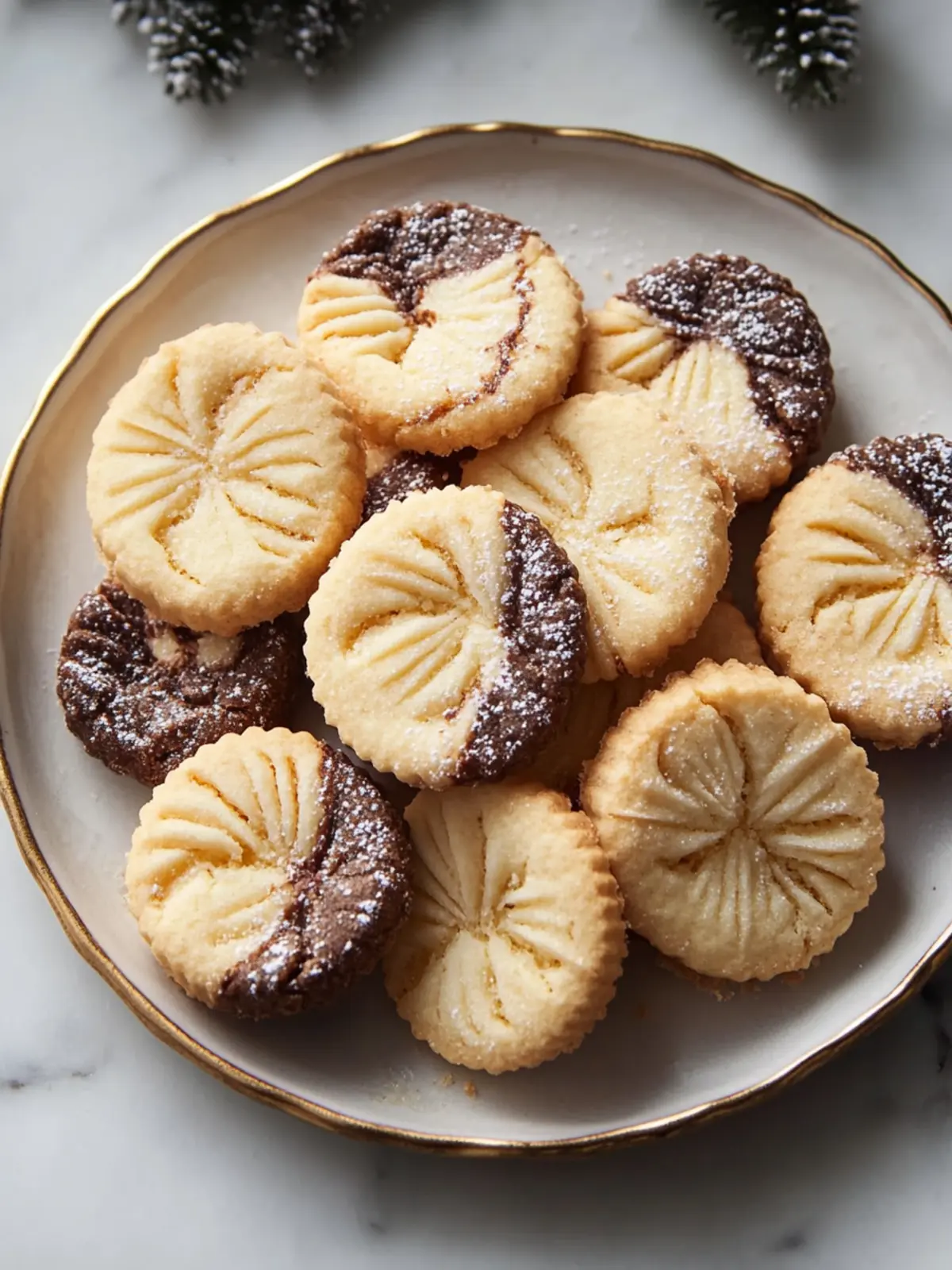 Marmor-Shortbread-Kekse