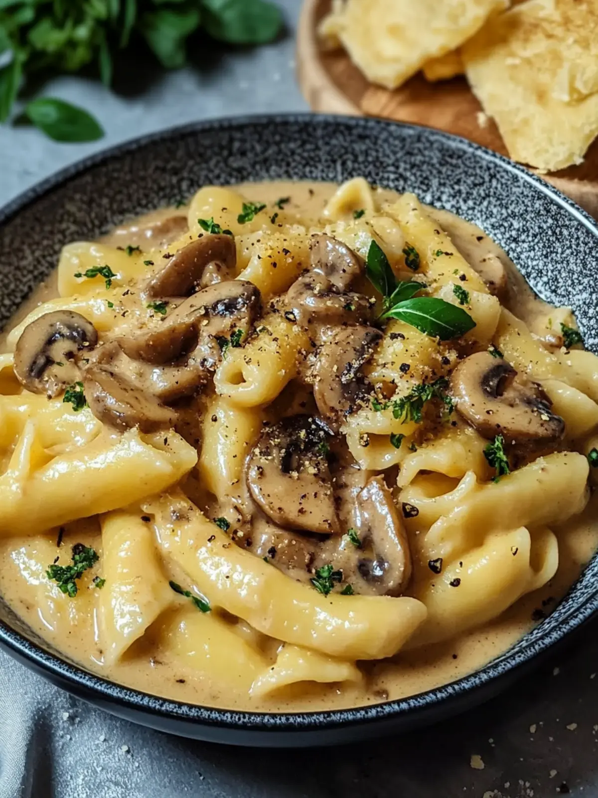 Pilzrahmsauce mit Schupfnudeln