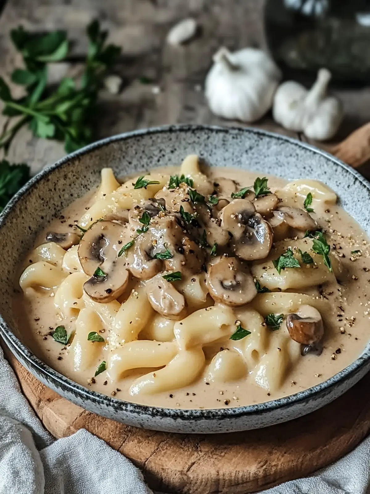 Pilzrahmsauce mit Schupfnudeln