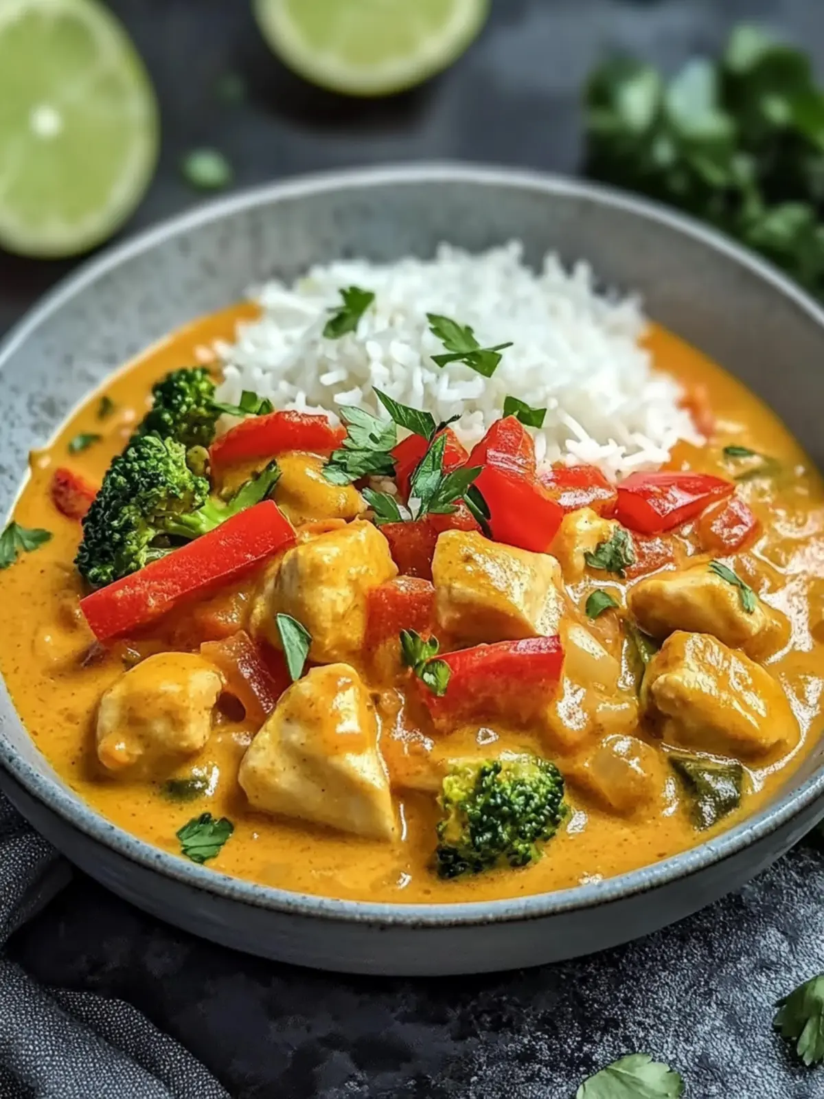 schnelle Hühnercurry mit Reis