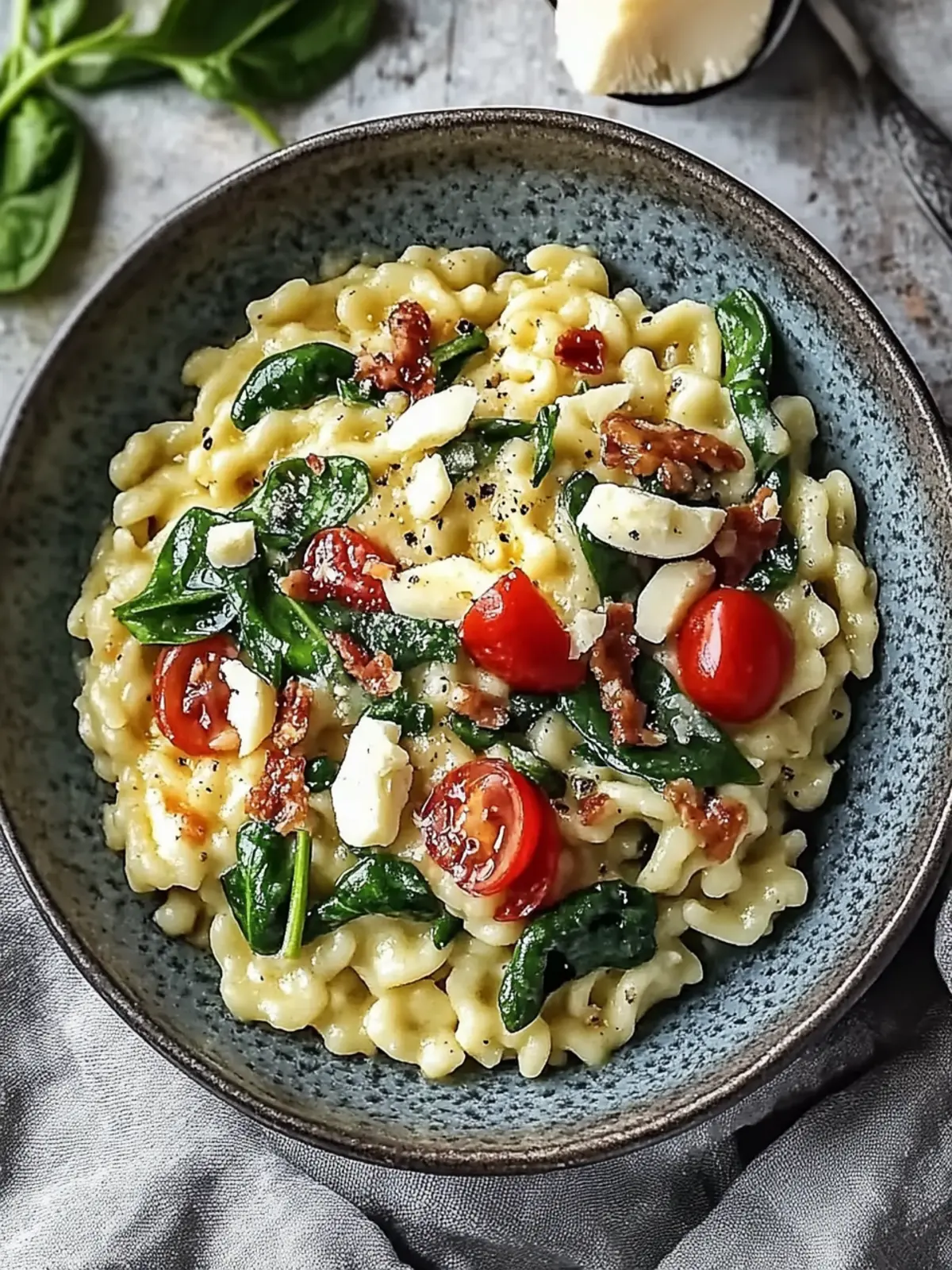 Leichte Spinat-Spätzle-Pfanne