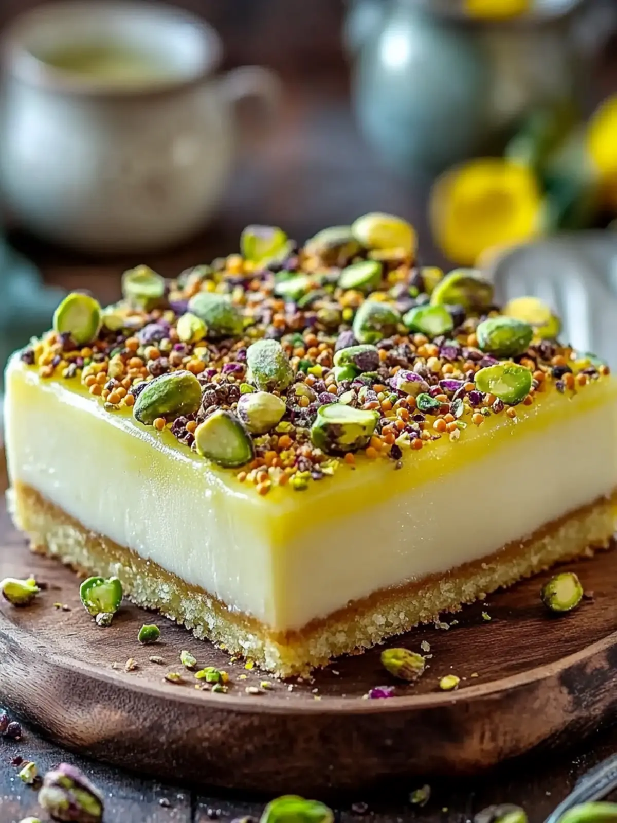 Delicious Lemon Pistachio Milk Cake