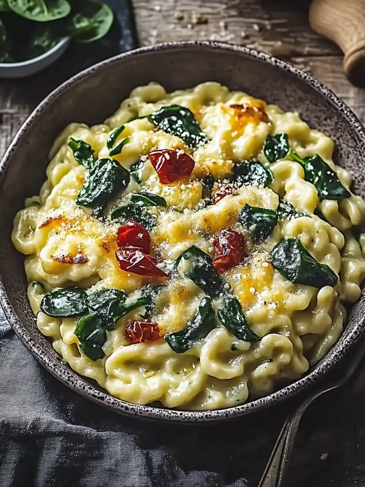 Leichte Spinat-Spätzle-Pfanne