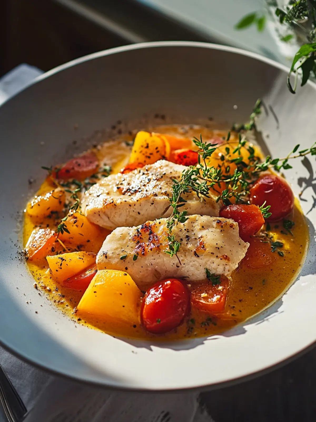 Kürbis Hähnchen Pfanne