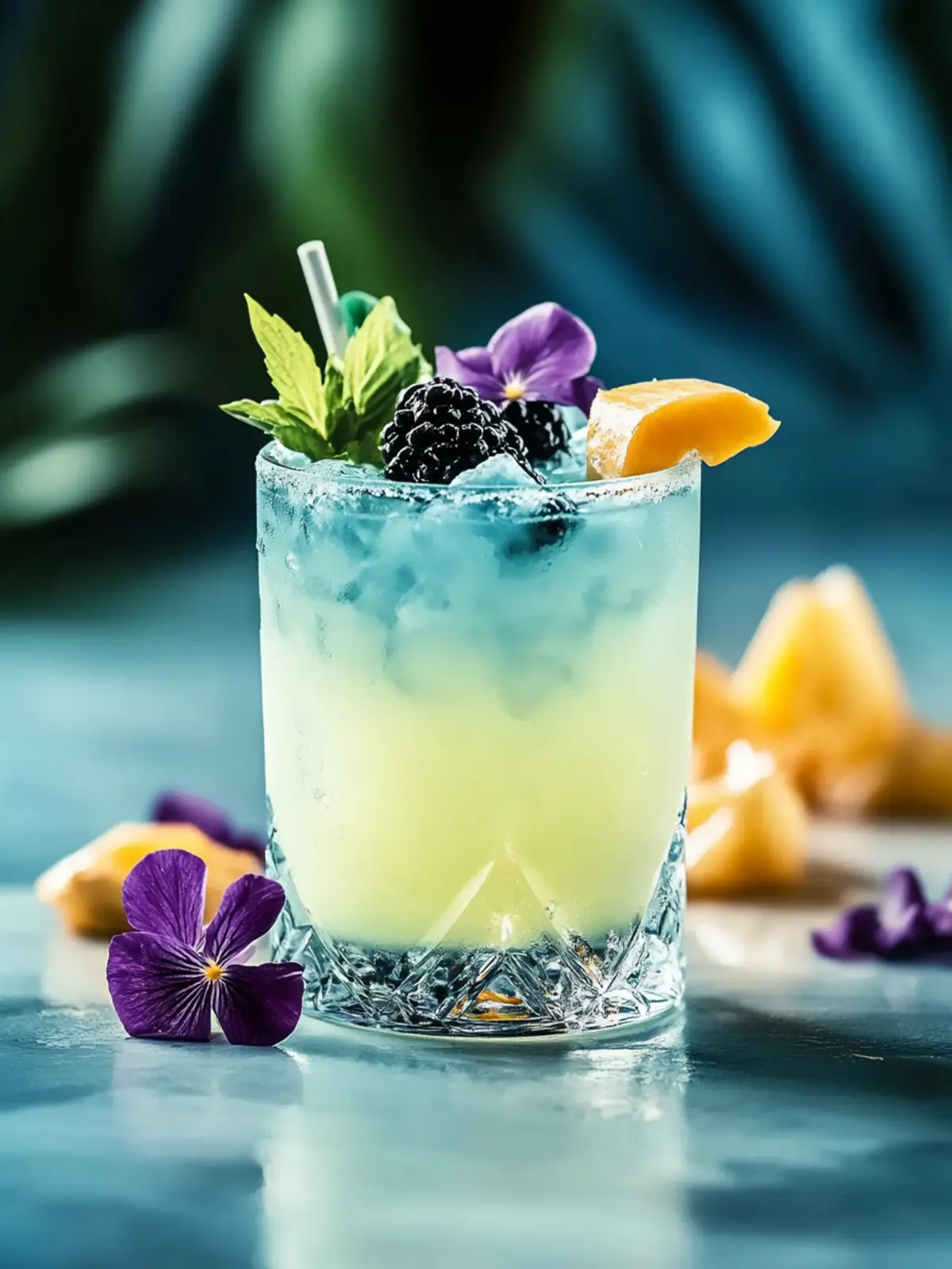 Tropischer Blauer Karibik-Cocktail