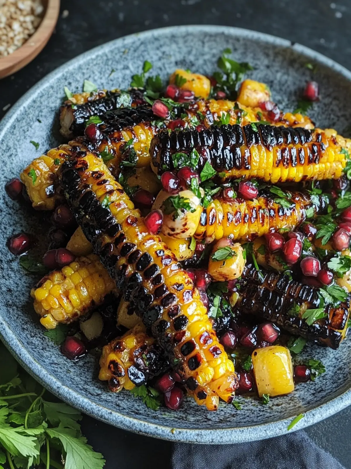 Frischer gegrillter Mais- und Schwarzbohnensalat