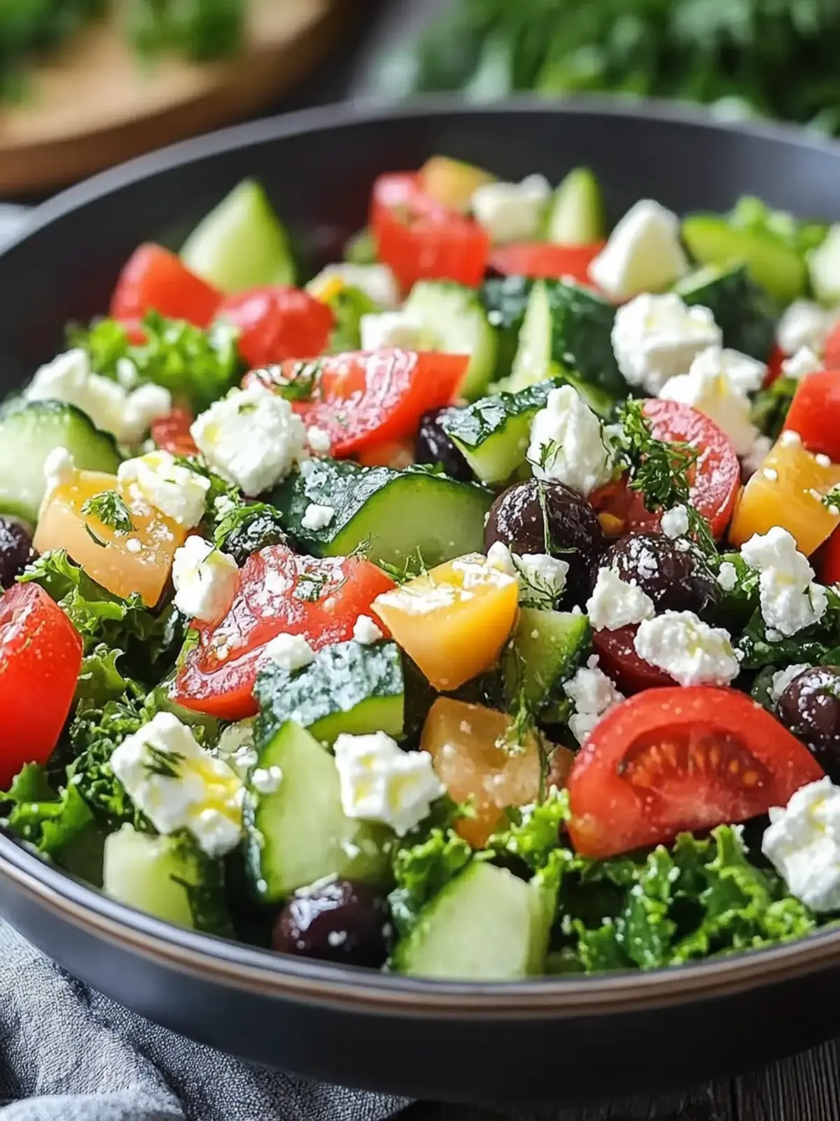 Griechischer Grünkohlsalat mit Zitronen-Olivenöl-Dressing