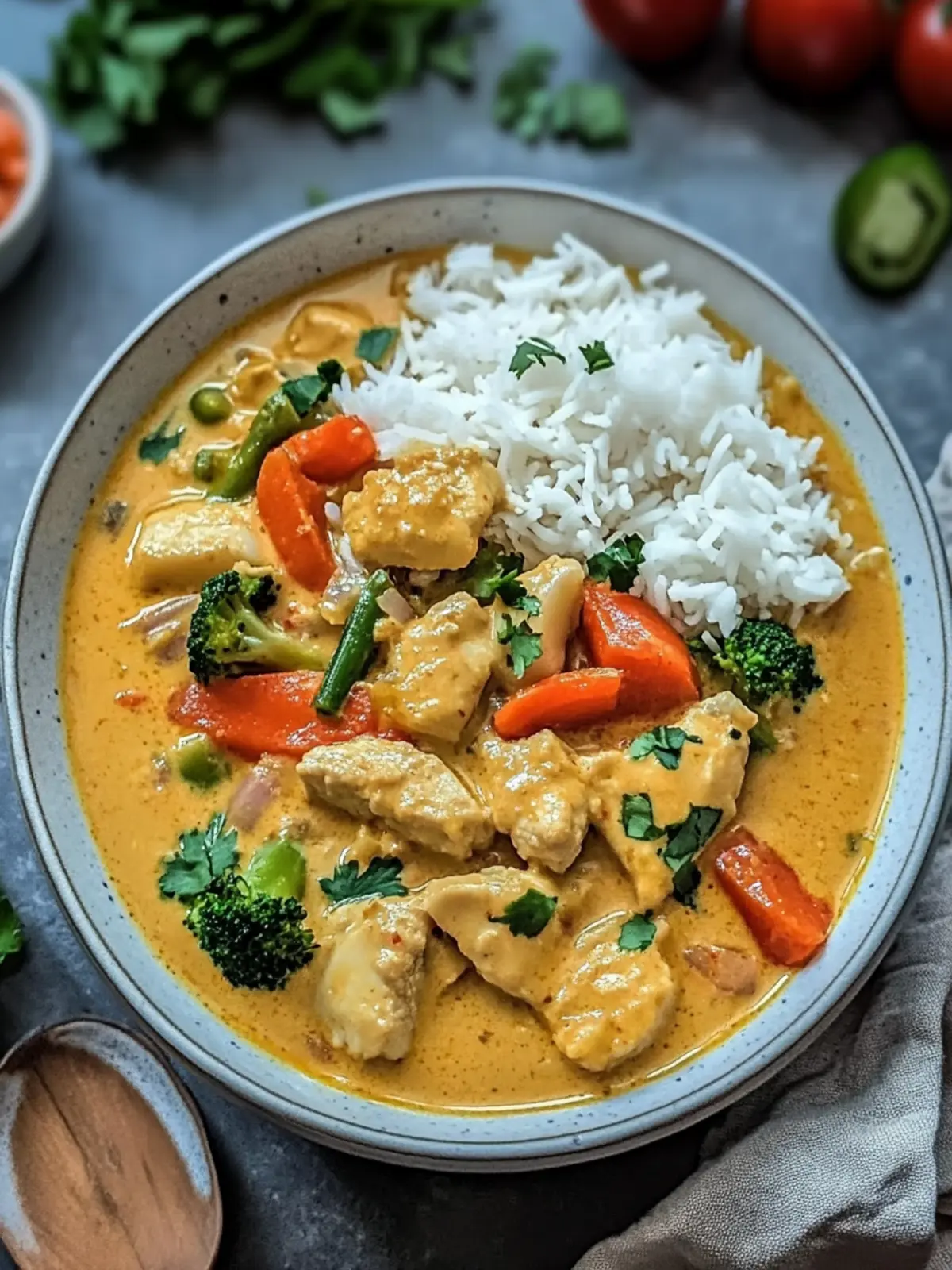 schnelle Hühnercurry mit Reis