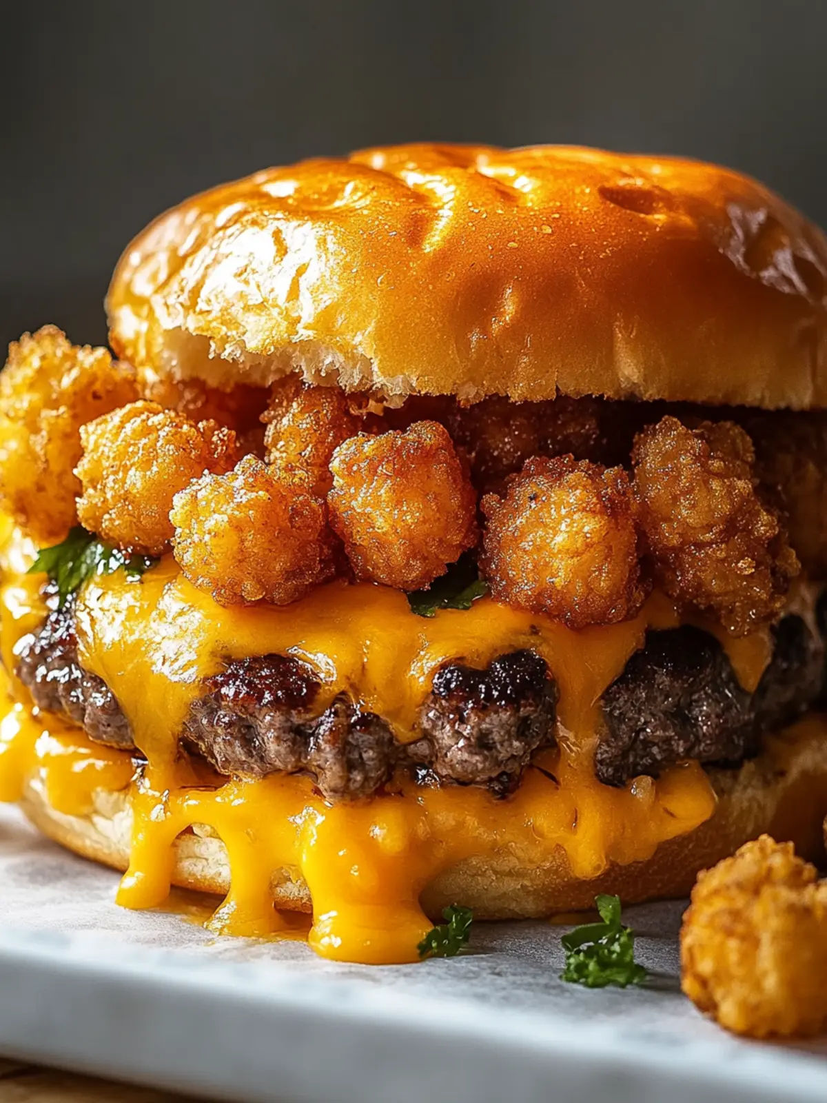 Saftiger Cheeseburger Auflauf mit Tater Tots