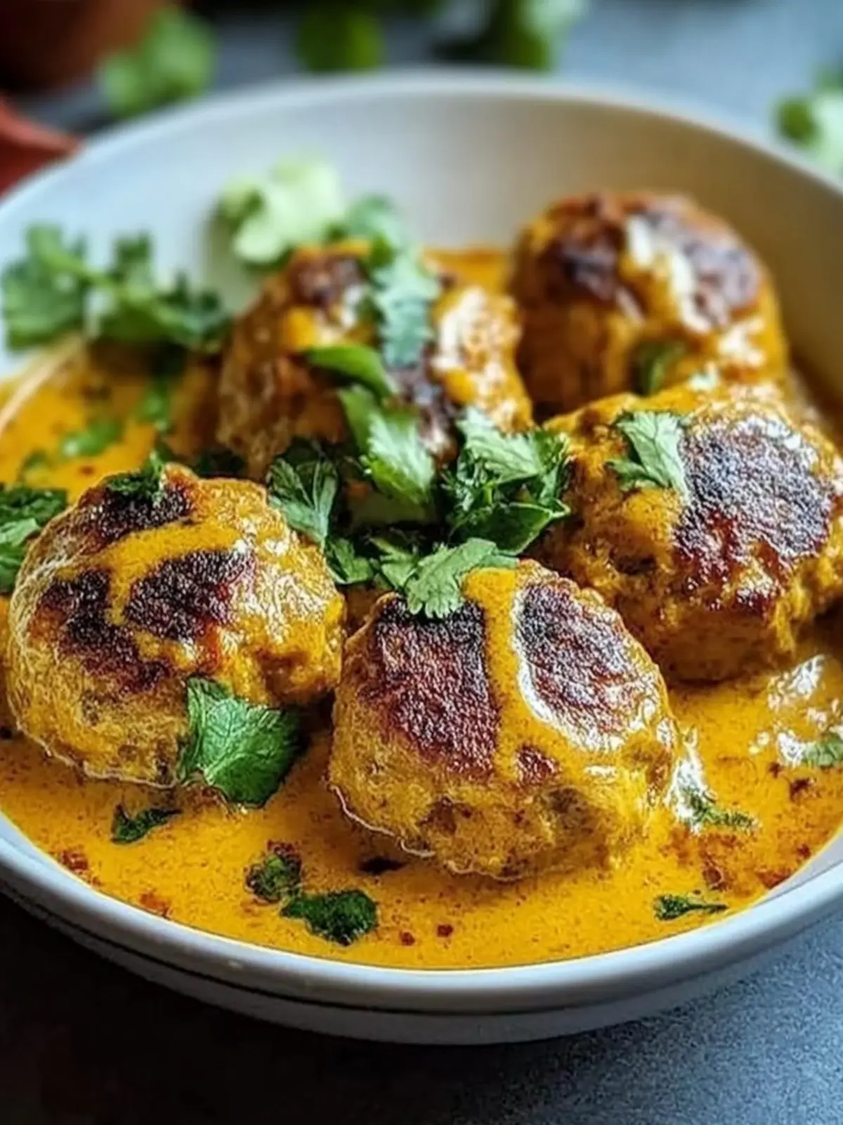 Vegane Linsenknödel in Curry-Sauce