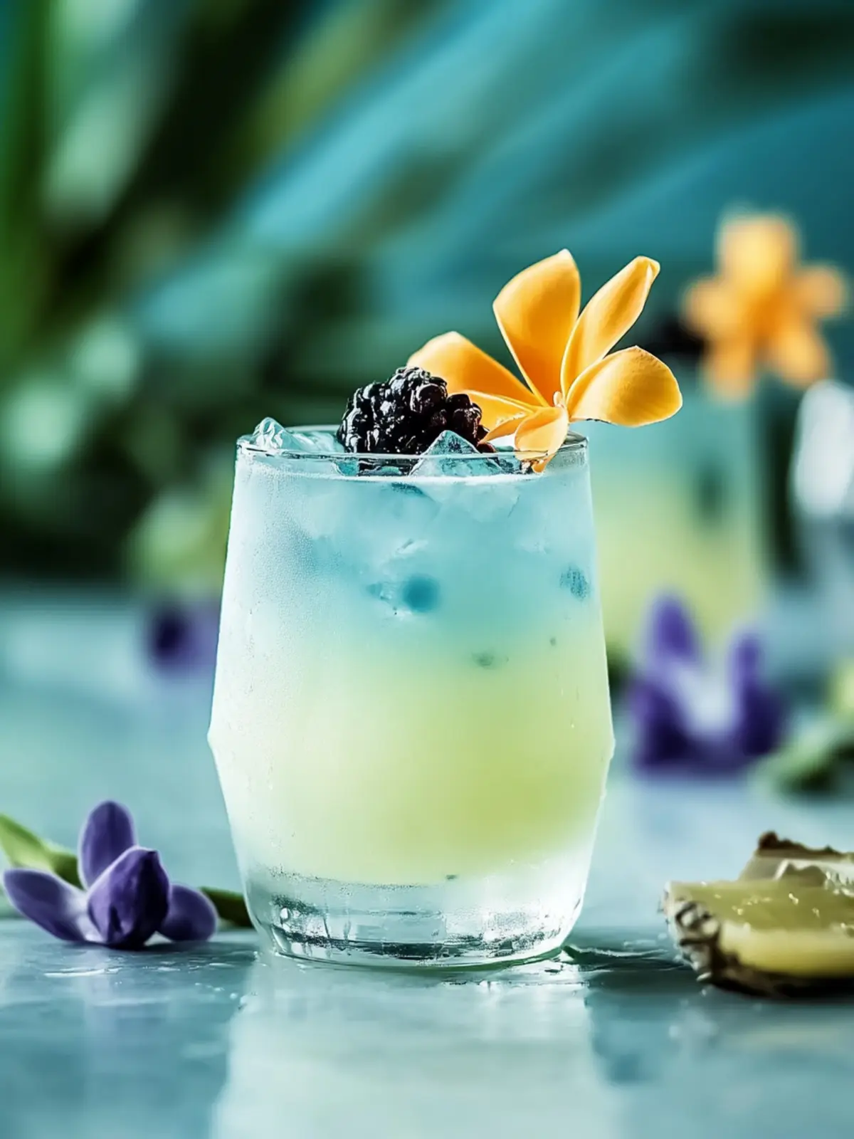 Tropischer Blauer Karibik-Cocktail