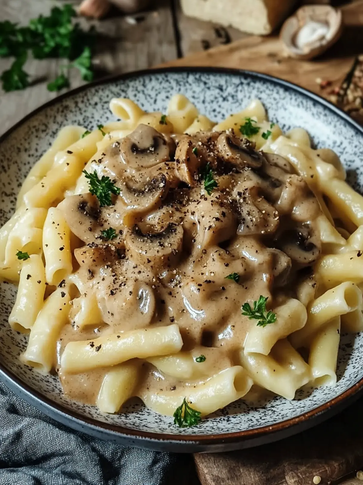 Pilzrahmsauce mit Schupfnudeln