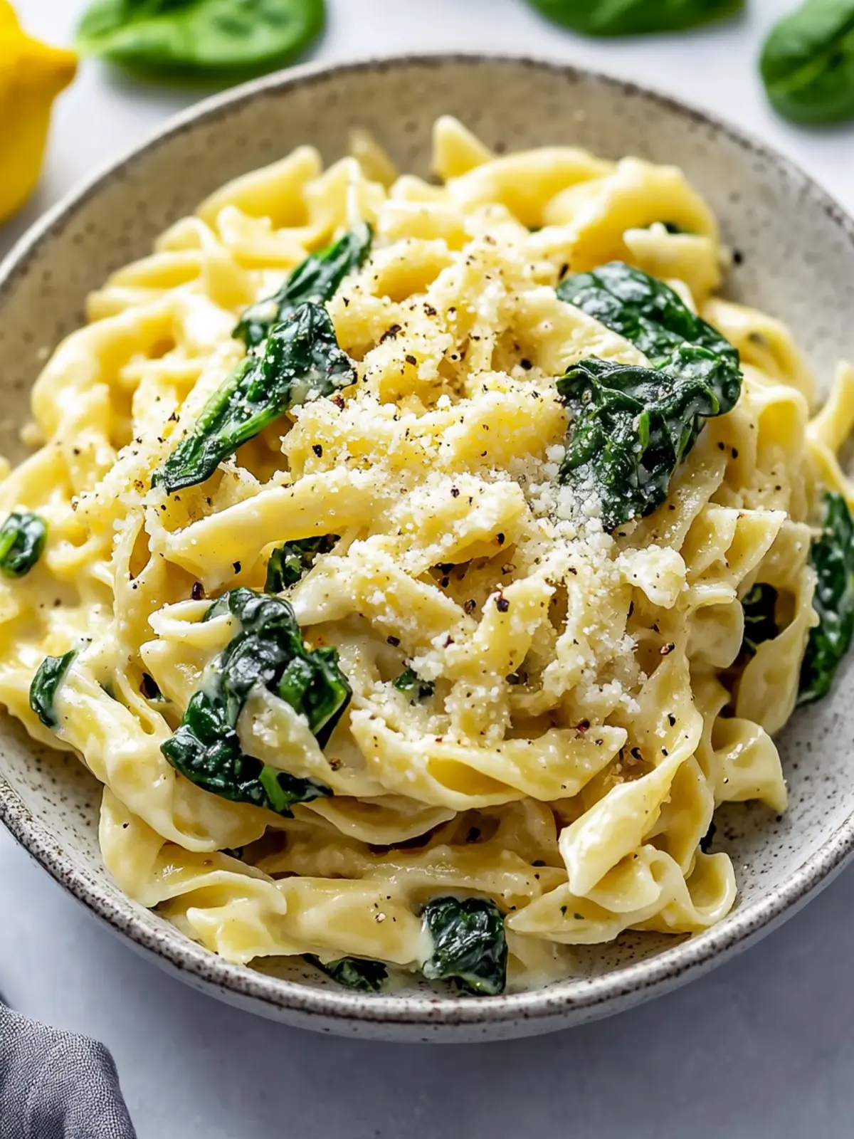 Cremige One Pot Pasta mit Linsen und Spinat