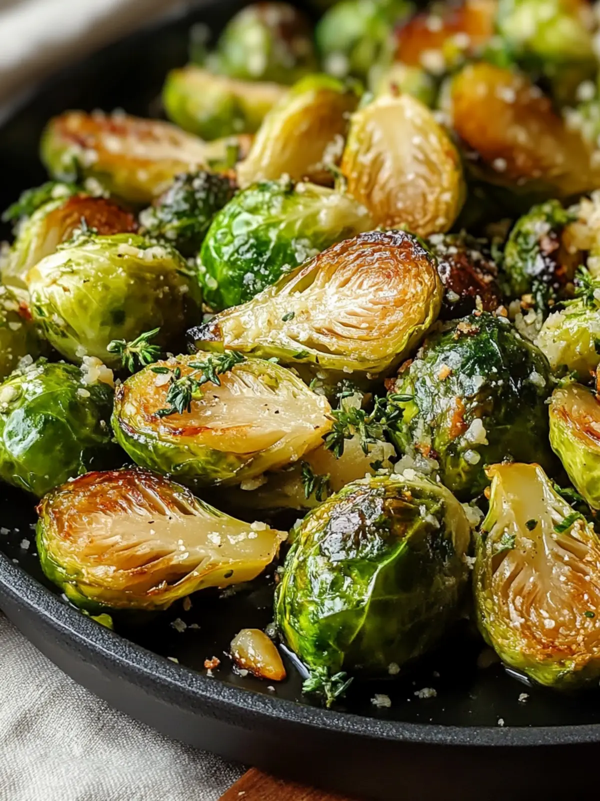Roasted Garlic Butter Brussels Sprouts