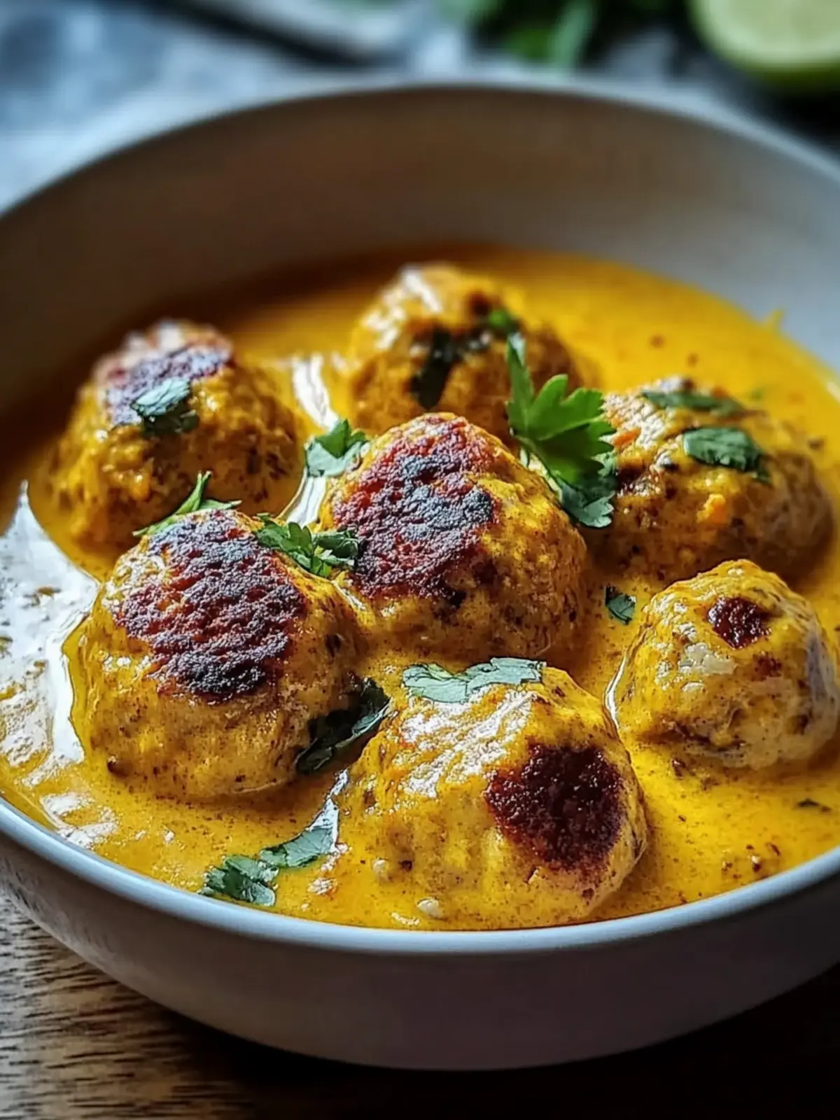 Vegane Linsenknödel in Curry-Sauce