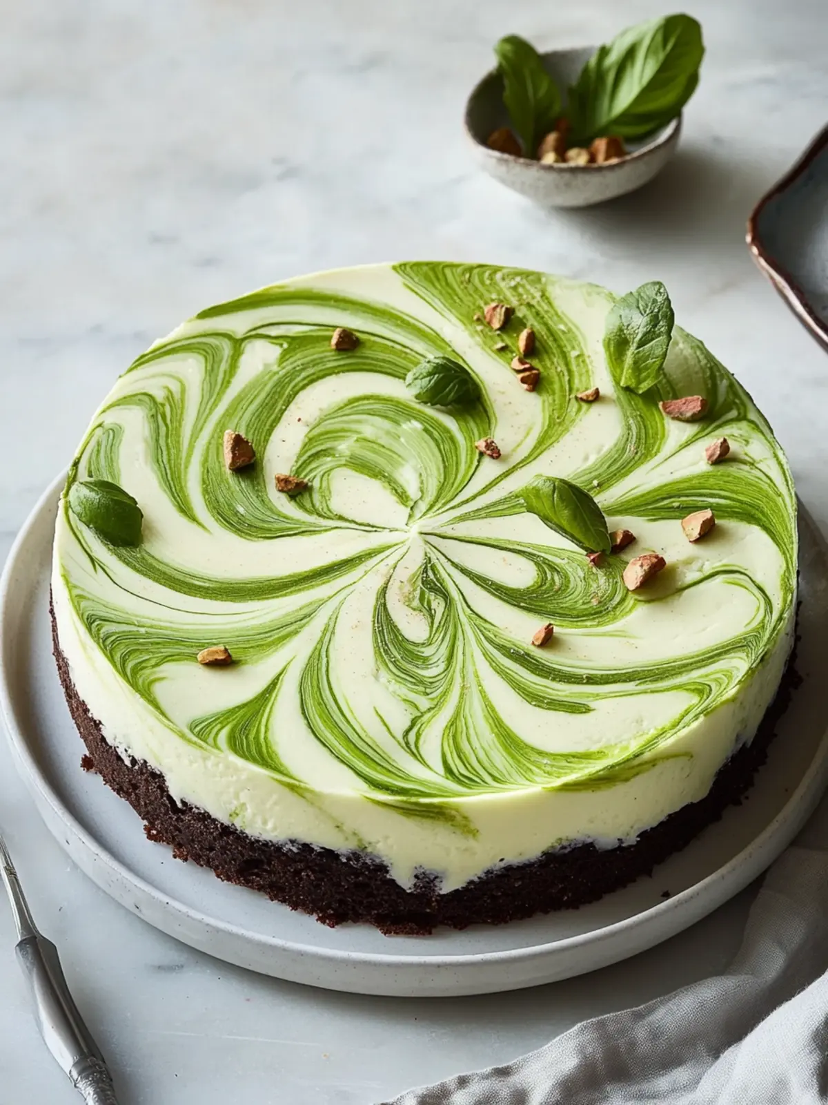 Pistazien-Swirl-Cheesecake